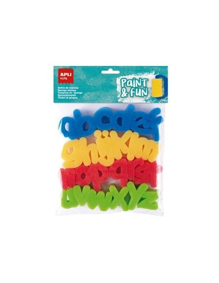 APLI SELLOS PAINT&FUN ESPONJA ABC BOLSA DE 26 C/SURTIDOS