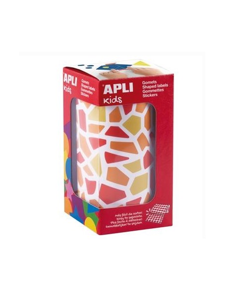 APLI GOMETS MOSAICOS REMOVIBLES 2460U 30 HOJAS TONOS ROJOS SURTIDOS
