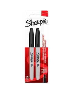 SHARPIE MARCADOR PERMANENTE PUNTA FINA BLISTER DE 2 NEGRO