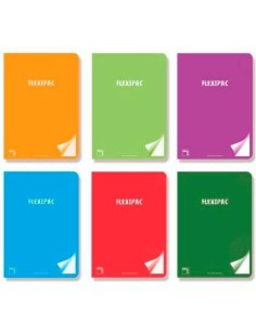 PACSA LIBRETA FLEXIPAC A4 48H 90GR 8X8 TAPAS PP TRANSLÚCIDO FLEXIBLE PACK 6 C/SURTIDOS