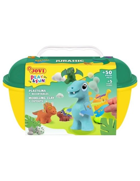 PLASTILINA JOVI PLAY&FUN COFRE JURASSIC