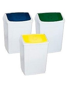 DENOX PAPELERA TAPA BASCULANTE 55L AZUL