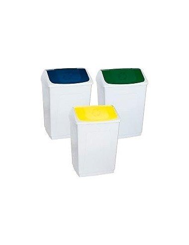 DENOX PAPELERA TAPA BASCULANTE 55L AZUL