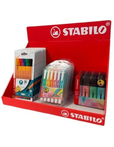 STABILO BANDEJA EXPOSITORA SURTIDO POINT 88 + BOSS ORIGINAL PASTEL + SWING COOL PASTEL