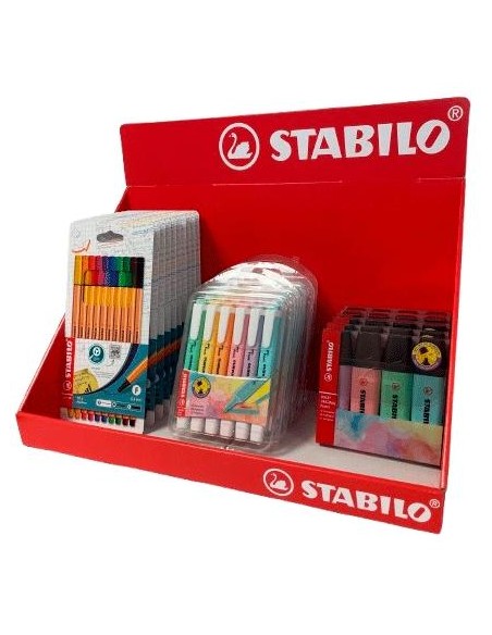 STABILO BANDEJA EXPOSITORA SURTIDO POINT 88 + BOSS ORIGINAL PASTEL + SWING COOL PASTEL