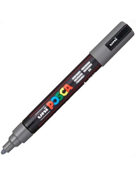 POSCA MARCADOR  PC-5M NO PERMANENTE PUNTA FORMA DE BALA 1,8 - 2,5 MM GRIS PROFUNDO