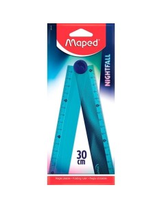 MAPED REGLA PLEGABLE NIGHTFALL 15/30 CM BLISTER AZUL