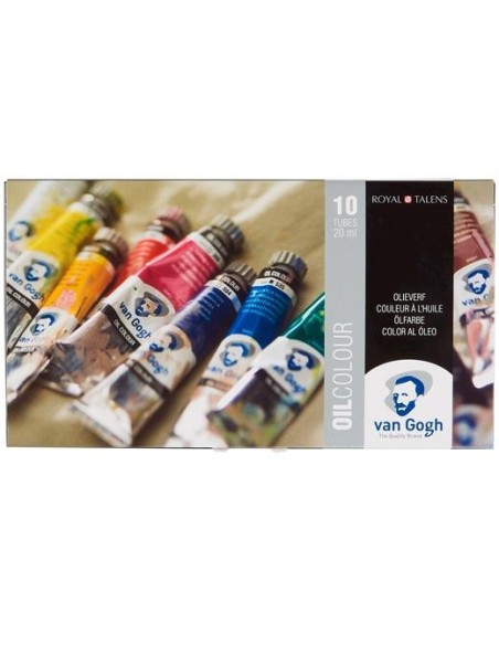 TALENS VAN GOGH ESTUCHE BÁSICO DE PINTURAS AL ÓLEO CON 10 TUBOS DE 20ML COLORES SURTIDOS