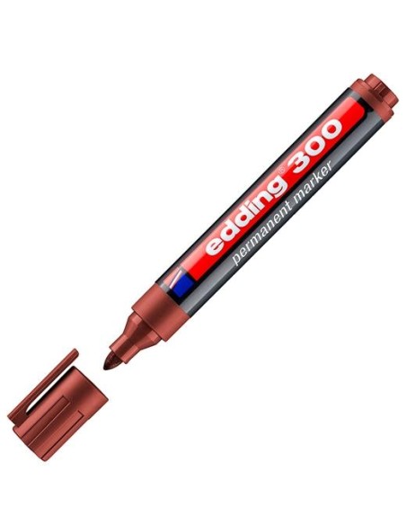 EDDING MARCADOR PERMANENTE 300 P/REDONDA MARRÓN - Pack de 10 unidades