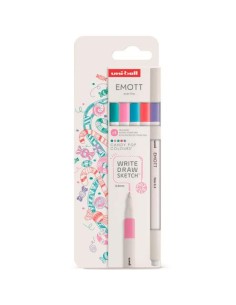 UNIBALL EMOTT ROTULADORES DE ESCRITURA Y DIBUJO COLORES DULCES ESTUCHE 5 UD