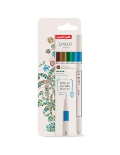 UNIBALL EMOTT ROTULADORES DE ESCRITURA Y DIBUJO COLORES TROPICALES ESTUCHE 5 UD
