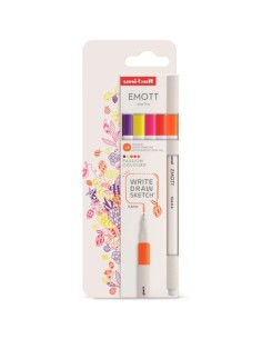 UNIBALL EMOTT ROTULADORES DE ESCRITURA Y DIBUJO COLORES PASIÓN ESTUCHE 5 UD