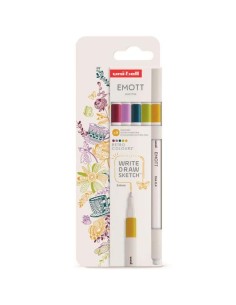UNIBALL EMOTT ROTULADORES DE ESCRITURA Y DIBUJO COLORES RETRO ESTUCHE 5 UD