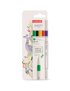 UNIBALL EMOTT ROTULADORES DE ESCRITURA Y DIBUJO COLORES VIVOS ESTUCHE 5 UD
