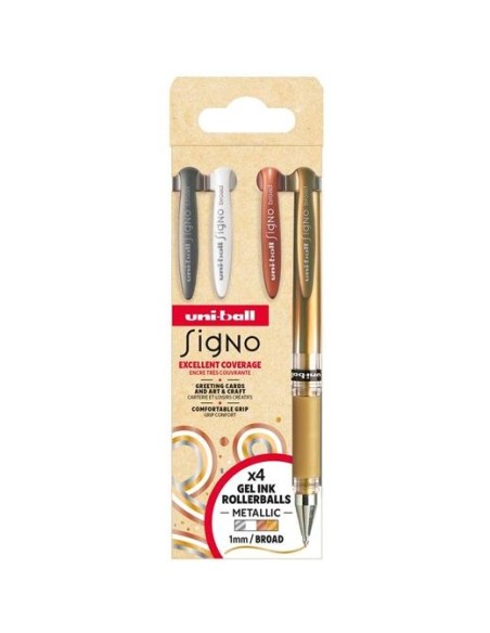 UNIBALL ROLLERBALL SIGNO BROAD UM-153 1.0MM SURTIDO NO.1 SET 4 UD