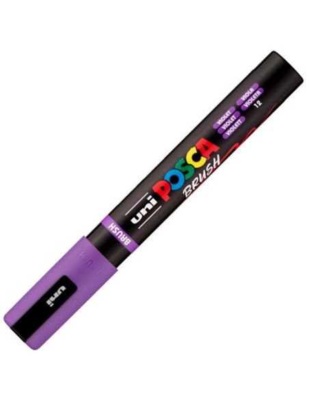 POSCA MARCADOR PC-5BR BRUSH PUNTA M SEMIFLEXIBLE VIOLETA