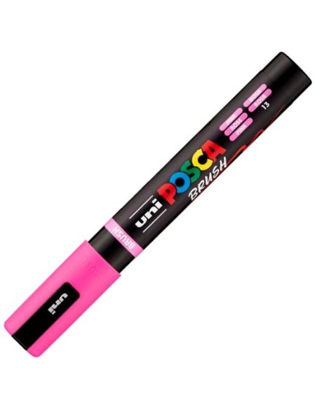 POSCA MARCADOR PC-5BR BRUSH PUNTA M SEMIFLEXIBLE ROSA