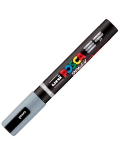 POSCA MARCADOR PC-5BR BRUSH PUNTA M SEMIFLEXIBLE GRIS