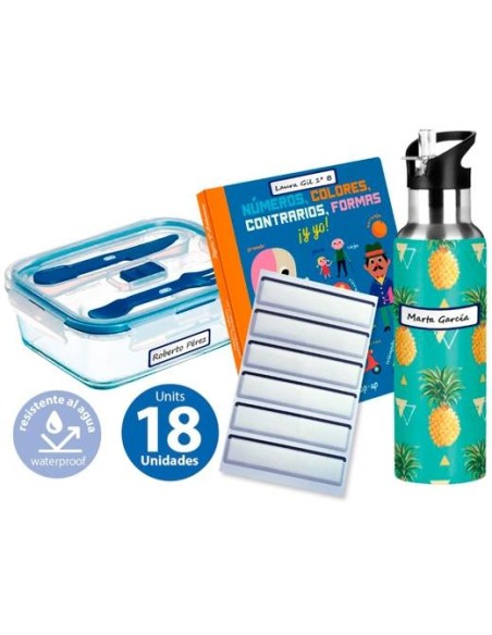 OFFICE BOX ETIQUETAS ADHESIVAS PLASTIFICADAS PARA IDENTIFICAR OBJETOS 7X1,5CM PACK 18 UD BLANCO