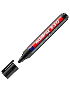 EDDING MARCADOR PERMANENTE 330 P/BISELADA NEGRO - Pack de 10 unidades