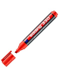 EDDING MARCADOR PERMANENTE 330 P/BISELADA ROJO - Pack de 10 unidades