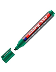 EDDING MARCADOR PERMANENTE 330 P/BISELADA VERDE - Pack de 10 unidades