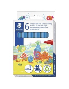 STAEDTLER ROTULADOR NORIS CLUB GRUESO AZUL CLARO ESTUCHE 6 UD