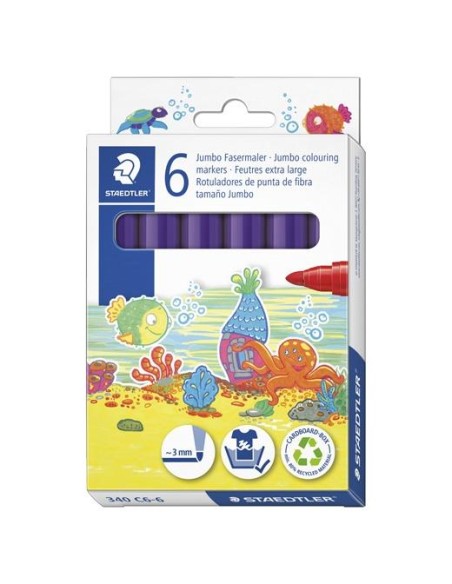 STAEDTLER ROTULADOR NORIS CLUB GRUESO VIOLETA ESTUCHE 6 UD