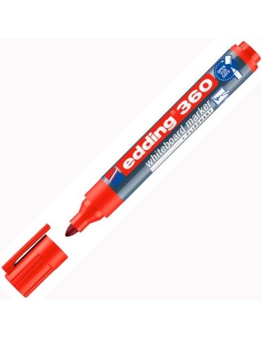 EDDING MARCADOR PARA PIZARRA BLANCA 360 RECARGABLE ROJO - 360-02 - 1 unidad