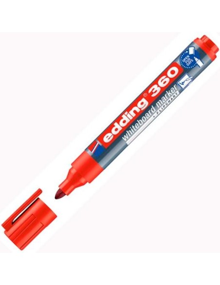 EDDING MARCADOR PARA PIZARRA BLANCA 360 RECARGABLE ROJO - 360-02 - 1 unidad