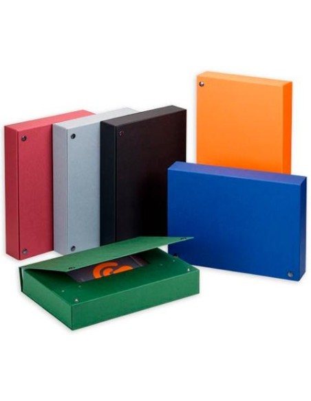 CARCHIVO CARPETA DE PROYECTOS 9CM MONTADA CARTÓN COMPACTO FORRADO BRILLO CON GOMAS FOLIO NARANJA