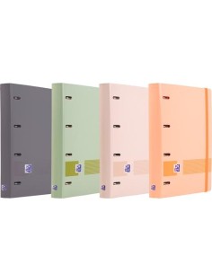 OXFORD EUROPEANBINDER BOREAL CARPETA 4 ANILLAS 4X35 A4+ C/RECAMBIO 5X5 T/PLÁSTICO ATERCIOPELADO C/SURTIDOS - Pack de 10 unidades