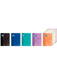 OXFORD CUADERNO EUROPEANBOOK 5 CLASSIC 120H A4+ 5X5 WRITE&ERASE T/PLÁSTICO C/SURTIDOS VIVOS - Pack de 5 unidades