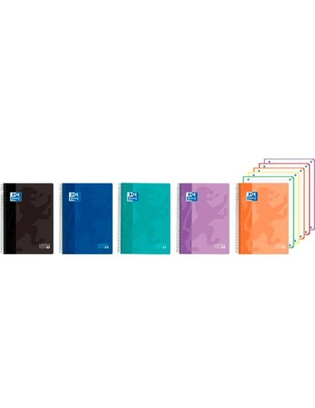 OXFORD CUADERNO EUROPEANBOOK 5 CLASSIC 120H A4+ 5X5 WRITE&ERASE T/PLÁSTICO C/SURTIDOS VIVOS - Pack de 5 unidades