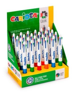 CARIOCA BOLÍGRAFO MAXI 4 COLORES RETRÁCTIL - EXPOSITOR DE 24