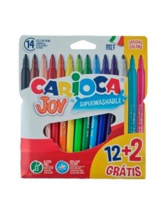 CARIOCA ROTULADORES JOY SUPER LAVABLES ESTUCHE 12+2 GRATIS C/SURTIDOS