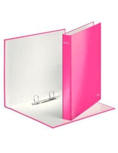 LEITZ CARPETA WOW ANILLAS MIXTAS 2X25 MM A4+ CARTÓN FORRADO PLASTIFICADO FUCSIA