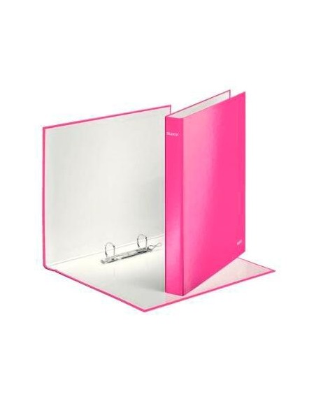 LEITZ CARPETA WOW ANILLAS MIXTAS 2X25 MM A4+ CARTÓN FORRADO PLASTIFICADO FUCSIA