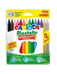 CAJA 12+2 PLASTICERA COLORES SURTIDOS PLASTELLO CARIOCA 42714