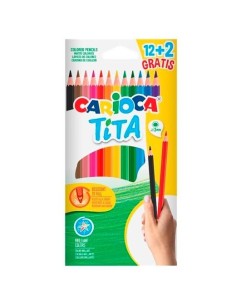 CARIOCA LÁPICES DE COLORES TITA ESTUCHE 12+2 UD GRATIS SURTIDOS