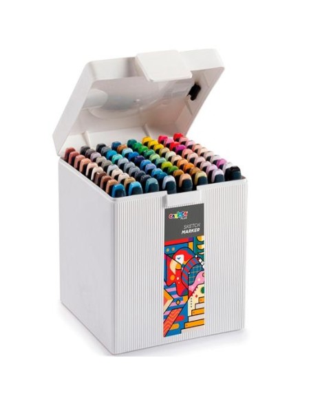 CARIOCA PLUS SKETCH MARKER DOBLE PUNTA CINCEL/PINCEL COLORES SURTIDOS CAJA PREMIUM 80 UD