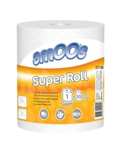 AMOOS PAPEL DE COCINA SUPER ROLL 2C MULTIUSOS ROLLO 91M BLANCO