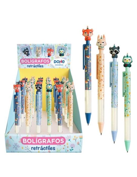 DOHE BOLÍGRAFO RETRÁCTIL FOREST ELVES 4 MODELOS TINTA AZUL EXPOSITOR DE 36 C/SURTIDOS