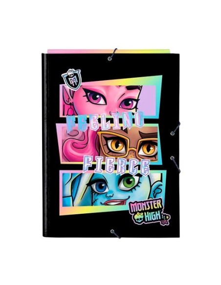 SAFTA CARPETA CON GOMAS FOLIO 3 SOLAPAS MONSTER HIGH CREEP