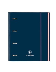 SAFTA CARPETA DE ANILLAS 4X35MM A4 RECAMBIO 100H 5X5MM C/SEPARADORES T/DURAS EL GANSO CLASSIC AZUL