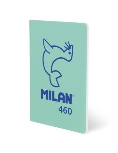 MILAN LIBRETA GRAPADA A5 24H PAPEL BLANCO 95GR LISO COLECCIÓN 460 SINCE 1918 VERDE - Pack de 6 unidades
