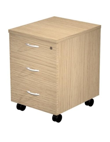 ARTEXPORT CAJONERA PRESTO 3 CAJONES C/RUEDAS GUÍAS METÁLICAS CERRADURA ROBLE -DESMONTADO-