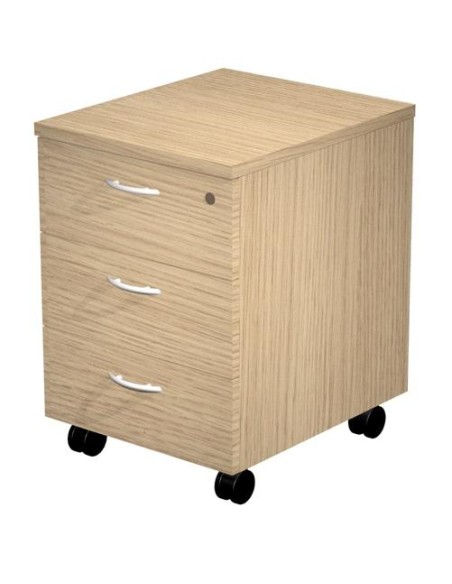 ARTEXPORT CAJONERA PRESTO 3 CAJONES C/RUEDAS GUÍAS METÁLICAS CERRADURA ROBLE -DESMONTADO-