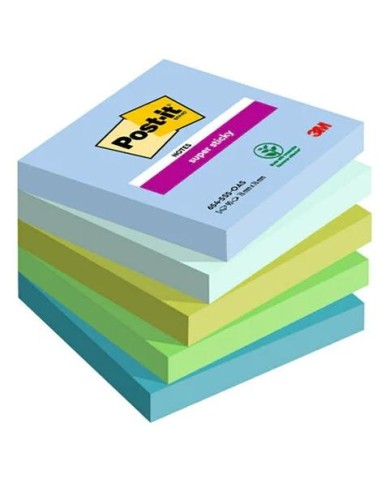 POST-IT BLOCS NOTAS SUPER STICKY 90 HOJAS COLORES LUGARES OSASIS 76X76 5 BLOCS