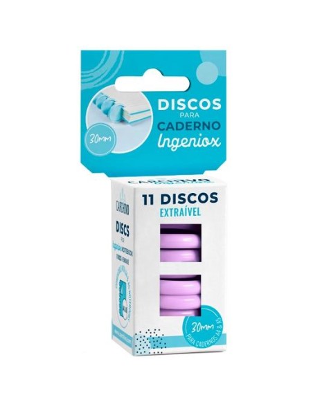 CARCHIVO ESTUCHE 11 DISCOS PARA CUADERNO INGENIOX 30MM PLÁSTICO MALVA